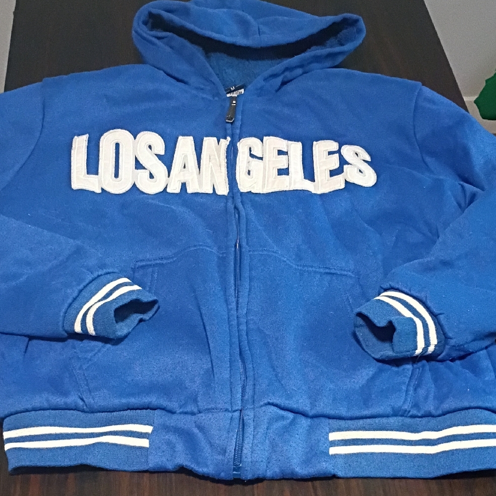 Vibrant Blue Kids Hoodie with Los Angeles Design